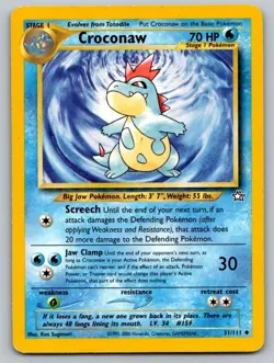 Croconaw 31/111 Uncommon Neo Genesis Pokemon Unlimited Lightly Played - Image 1