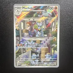Pokemon 2023 Machoke Full Art Holo Illustration Rare #177/165 English NM - Image 1