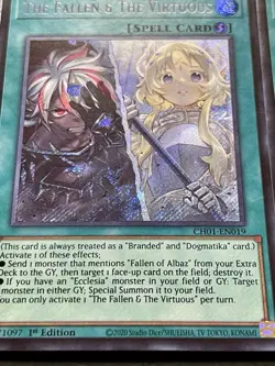 3x The Fallen & The Virtuous | CH01-EN019 | Secret Rare | HOLO BLEED! | YuGiOh! - Image 4
