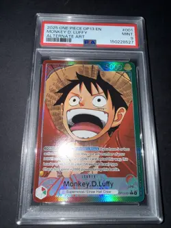 2025 One Piece Monkey D. Luffy Leader Alt Art #OP13-001 PSA 9 MINT - Image 1