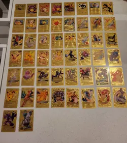 Lot of 50 Gold Foil Pokemon Card Fan Art Cards (All Cards Pictured) Mint Cond - Image 1