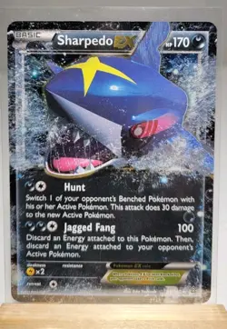 Pokemon Card - Sharpedo EX Primal Clash 91/160 Holo EX Rare - Image 1