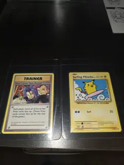 Pokemon Evolutions - Here Comes Team Rocket! & Surfing Pikachu Lot - 2 Cards - Image 1