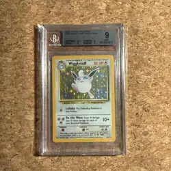 1999 Pokemon Jungle No Symbol Error #16 Wigglytuff Holo BGS 9 MINT slab card - Image 1