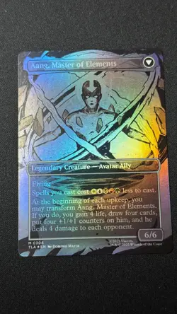 Avatar Aang / Aang Master of Elements MTG BORDERLESS FOIL M 0308 - Image 2