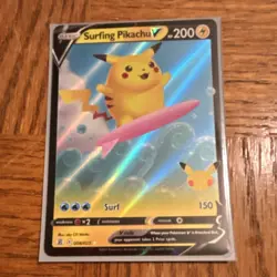 Pokemon TCG Surfing Pikachu V 008/025 Celebrations Ultra Rare Holo English - Image 1