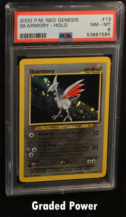Neo Genesis Unlimited Skarmory PSA 8 HOLO (7584) 13/111 Pokemon - Image 1
