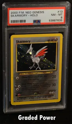 Neo Genesis Unlimited Skarmory PSA 8 HOLO (7635) 13/111 Pokemon - Image 1