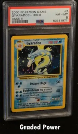 Pokemon Base Set II GYARADOS Holo 7/130 PSA 8 (1571) - Image 1