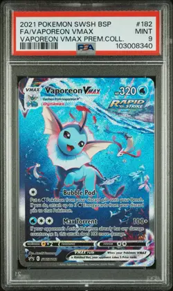 Pokemon VAPOREON VMAX SWSH182 Alternate Art (2021 SWSH Promo) PSA 9 - Image 1