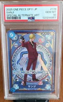 One Piece CCG OP11 Sanji #119 Special Alternate Art Japanese 2025 PSA 10 - Image 1