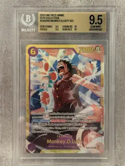 One Piece Monkey D Luffy Secret Rare Card EB02-061 BGS 9.5 25th Collection - Image 1