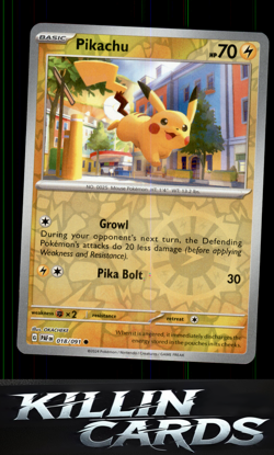 Reverse Holofoil Pikachu - 018/091 018/091 Pokemon Common SV: Paldean Fates Card - Image 1