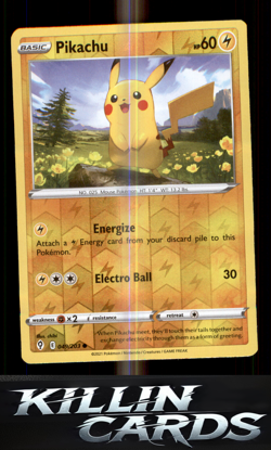 Reverse Holofoil Pikachu 049/203 Pokemon Common SWSH07: Evolving Skies Card NM - Image 1