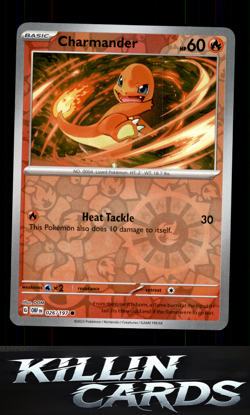 Reverse Holofoil Charmander 026/197 Pokemon Common SV03: Obsidian Flames Card NM - Image 1