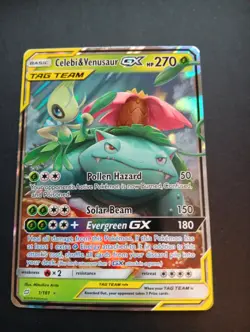 Pokemon TCG Celebi & Venusaur GX Holo Ultra Rare Card Team Up 1/181 - Image 1