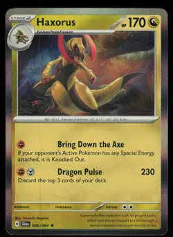 Haxorus 046/064 Rare Shrouded Fable Pokemon Holo Near Mint - Image 1