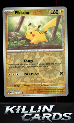 Reverse Holofoil Pikachu - 025/165 025/165 Pokemon Common SV: Scarlet & Violet 1 - Image 1