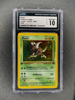 Pokemon Pinsir Jungle 1st Edition Holo Rare #9 CGC 10 Gem Mint - Image 1