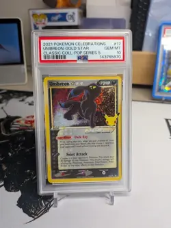 UMBREON GOLD STAR 2021 CELEBRATIONS CLASSIC COLL POP SERIES 5 #17 PSA 10 Q3963 - Image 1