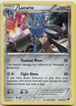 Lucario 63/124 Holo Rare Fates Collide Pokemon TCG LP - Image 1