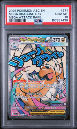 2026 POKEMON ASCENDED HEROES MEGA ATTACK RARE #271 MEGA DRAGONITE EX PSA 10 - Image 1