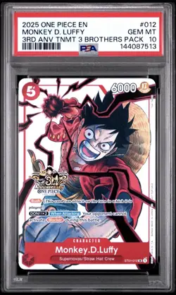 2025 ONE PIECE 3RD ANNIVERSARY TOURNAMENT 3 BROTHERS PACK MONKEY D. LUFFY PSA 10 - Image 1