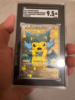 2016 POKEMON JAPANESE XY PROMO #207 PONCHO Mega Zard LOW POP SGC 9.5 - Image 1