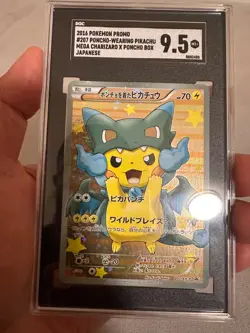 2016 POKEMON JAPANESE XY PROMO #207 PONCHO Mega Zard LOW POP SGC 9.5 - Image 3