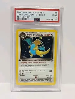 PSA 9 Dark Dragonite 5/82 1st Edition Holo Team Rocket 2000 Pokemon Card Graded - Image 1