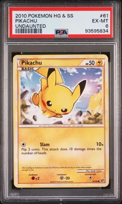 2010 Pokemon Pikachu PSA 6 61/90 HG & SS Undaunted - Image 1