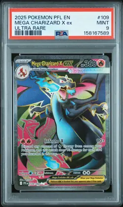 2025 POKEMON PFL EN-PHANTASMAL FLAMES #109 MEGA CHARIZARD X ex ULTRA RARE - Image 1