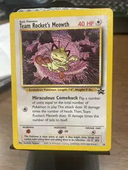 Pokemon TCG Team Rockets Meowth #52 Black Star Promo 2000 Wizards Unplayed - Image 1