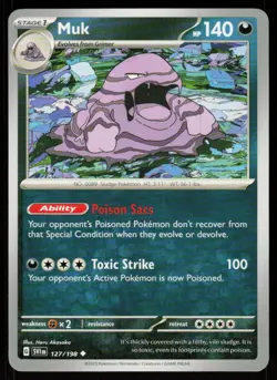 Muk 127/198 Uncommon Scarlet & Violet Pokemon Near Mint - Image 1