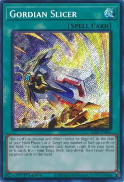 Gordian Slicer ALIN-EN066 - Secret Rare - Near Mint 1st Edition YuGiOh! TCG - Image 1