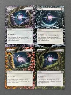 X4 Sol Ring MTG Hand Painted NEW Borderless Extended Full Altered Season Art oj - Image 1