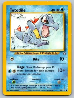 Totodile 80/111 Common Neo Genesis Pokemon Unlimited Lightly Played - Image 1