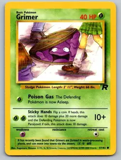Grimer 57/82 Common Team Rocket Pokemon Unlimited Lightly Played - Image 1