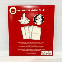 Growthlithe Dark Blue - Pokemon 2022 McDonald's Happy Meal Booster Pack - New - Image 2