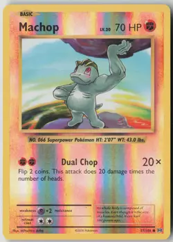 Machop 57/108 Common Evolutions Pokemon Reverse Holo Lightly Played - Image 1