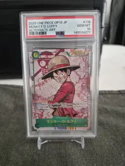 Monkey D. Luffy OP13-118 PSA 10 GEM MINT Japanese One Piece Card - Image 1