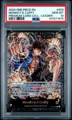 One Piece Monkey D. Luffy Premium Card Collection ST13-003 Leader Foil PSA 10 - Image 1