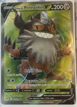 Pokemon Galarian Perrserker v TCG Sword & Shield Lost Origin Holo Card 183/196 - Image 1