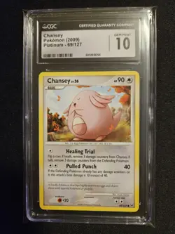 Chansey Platinum 69/127 CGC 10 English Pokemon TCG 2009 - Image 1