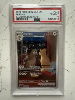 Persian 078/064 Pokemon Scarlet & Violet Shrouded Fable Illustration Rare PSA 10 - Image 1