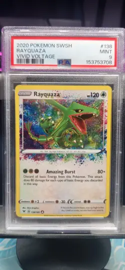 2020 POKEMON SWORD & SHIELD VIVID VOLTAGE #138 RAYQUAZA PSA 9 - Image 1
