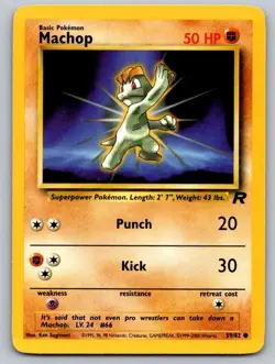 Machop 59/82 Common Team Rocket Pokemon Unlimited Lightly Played - Image 1