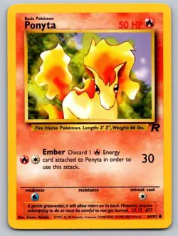 Ponyta 64/82 Common Team Rocket Pokemon Unlimited Lightly Played - Image 1