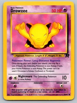 Drowzee 54/82 Common Team Rocket Pokemon Unlimited Lightly Played - Image 1