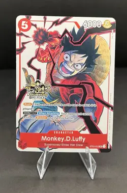 One Piece TCG Monkey D. Luffy 3rd Anniversary Promo Alt Art ST01-012 - Image 1